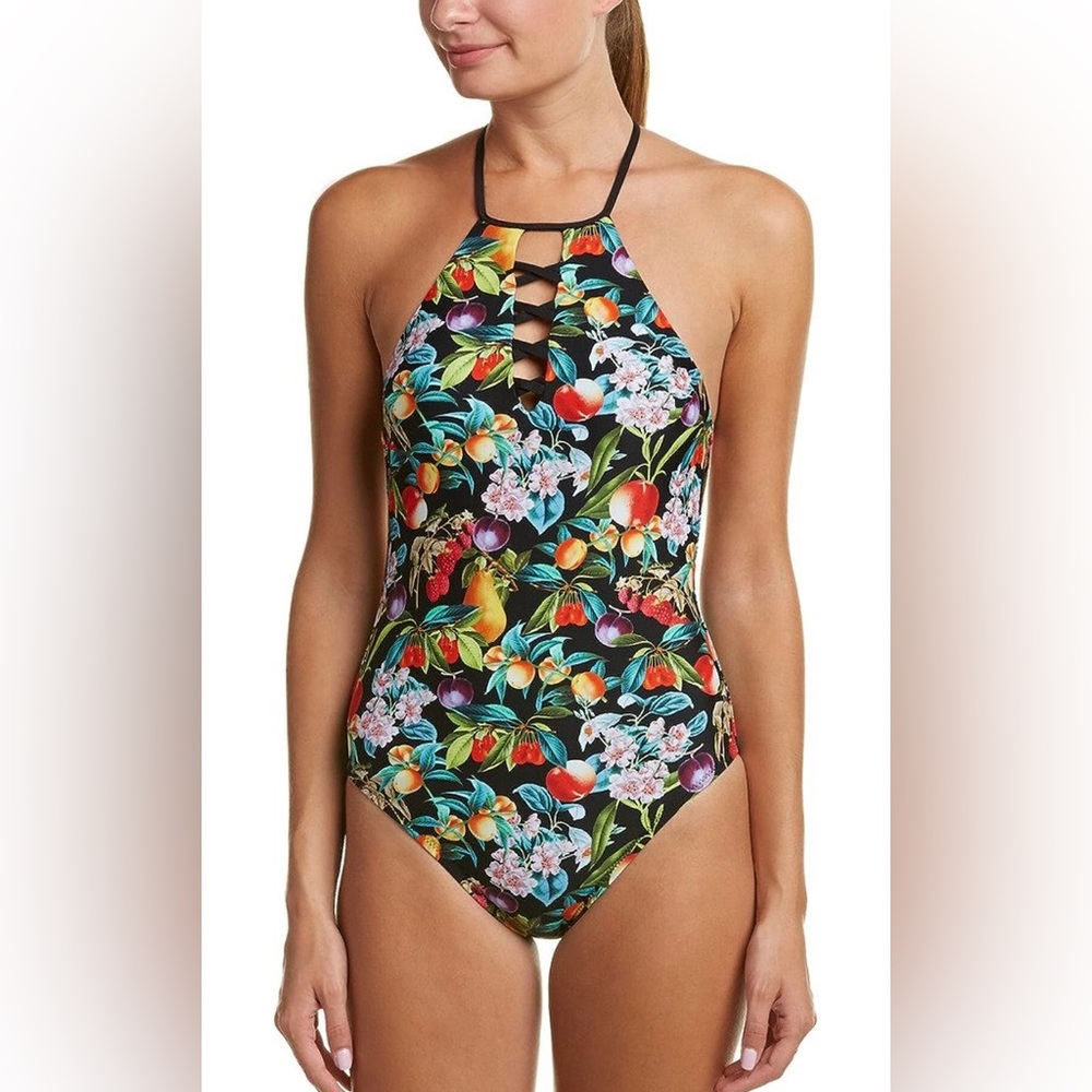 Nanette Lepore fruit print Amor Atitlan Seductress Strappy One Piece Swimsuit